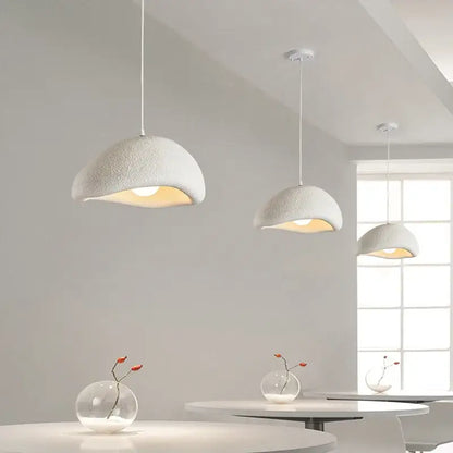 White cement wind cloud pendant light living room trio