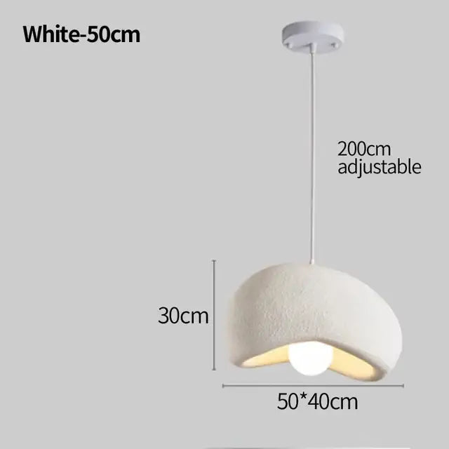 White cement wind cloud pendant light living room trio