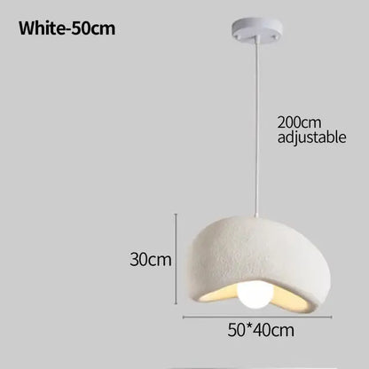 White cement wind cloud pendant light living room trio