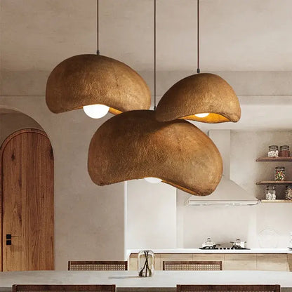 White cement wind cloud pendant light living room trio