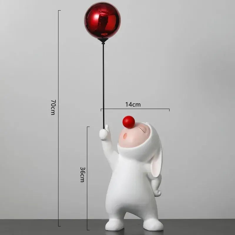 White ceramic balloon rabbit resin ornaments bedroom desk decor