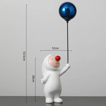 White ceramic balloon rabbit resin ornaments bedroom desk decor