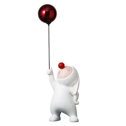 White ceramic balloon rabbit resin ornaments bedroom desk decor