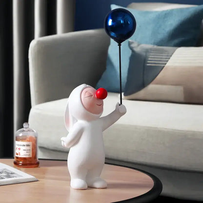 White ceramic balloon rabbit resin ornaments bedroom desk decor