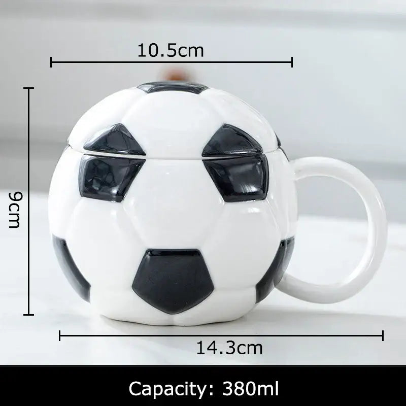 White ceramic baseball shape ceramic mug with lid kitchen cup