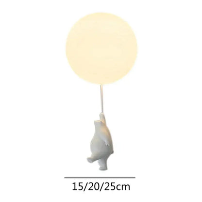 White ceramic cat pendant ceiling light for kids bedroom
