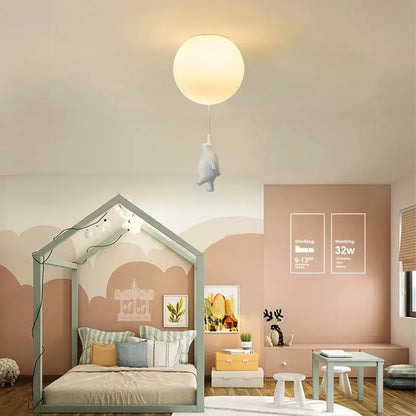 White ceramic cat pendant ceiling light for kids bedroom