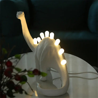 White ceramic dino led desk lamps bedroom dinosaur lighting