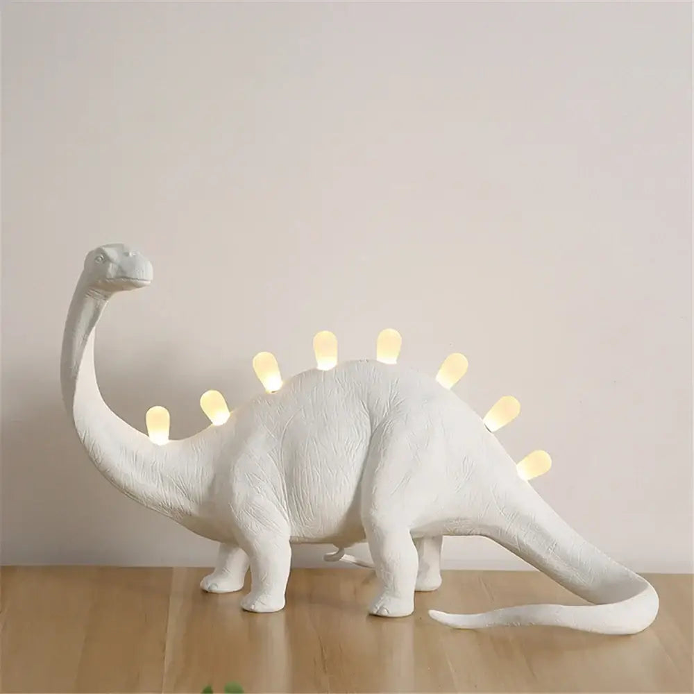 White ceramic dino led desk lamps bedroom dinosaur lighting