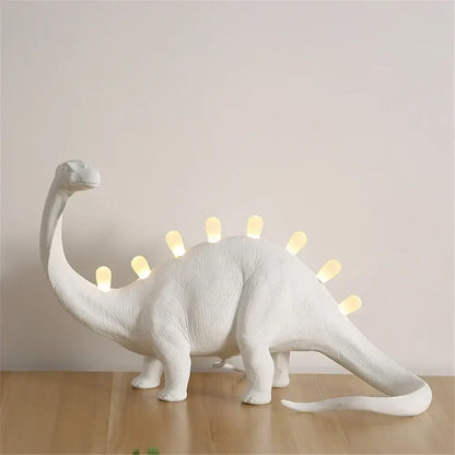 White ceramic dino led desk lamps bedroom dinosaur lighting