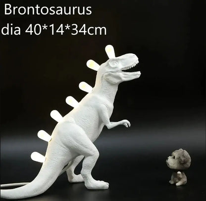 White ceramic dino led desk lamps bedroom dinosaur lighting