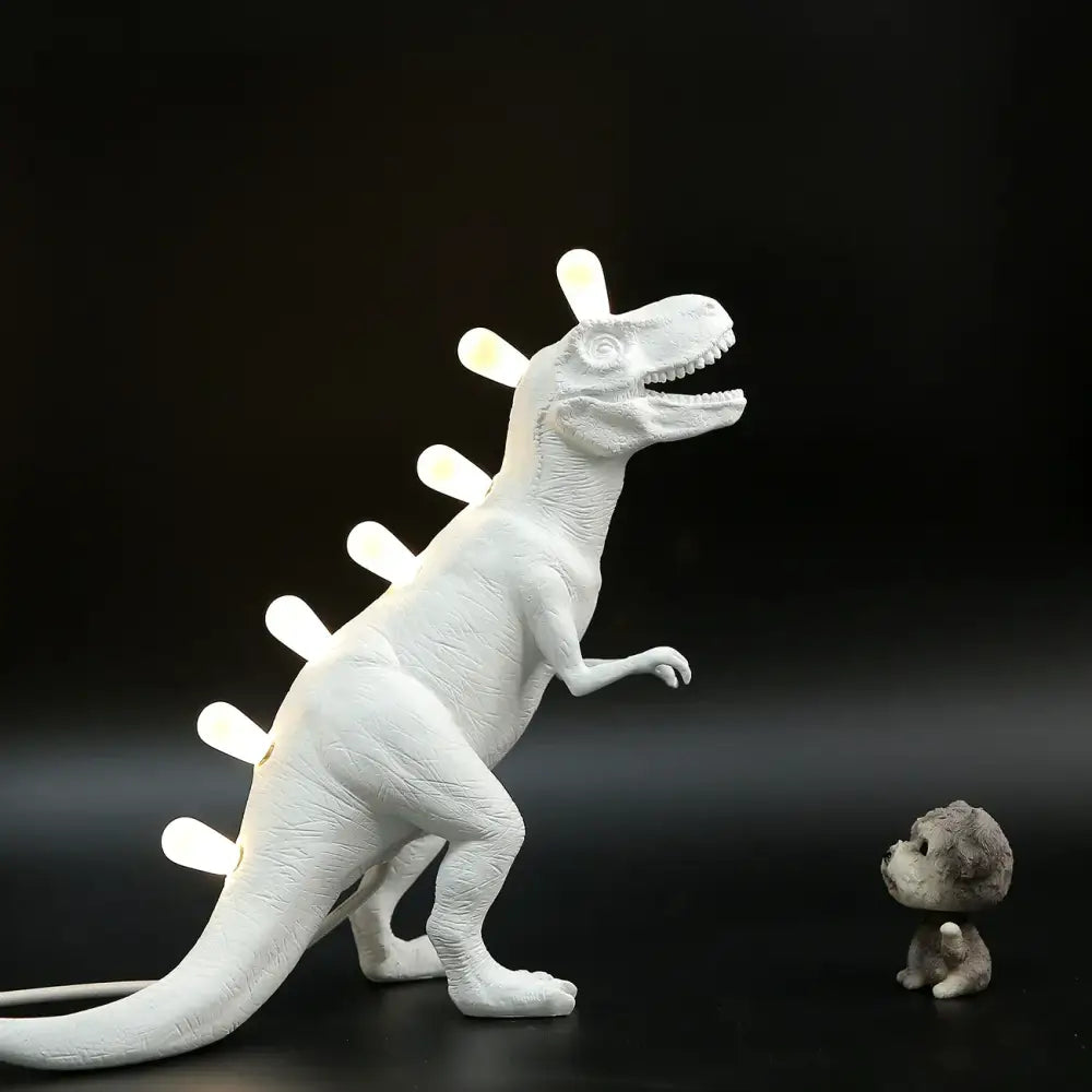 White ceramic dino led desk lamps bedroom dinosaur lighting