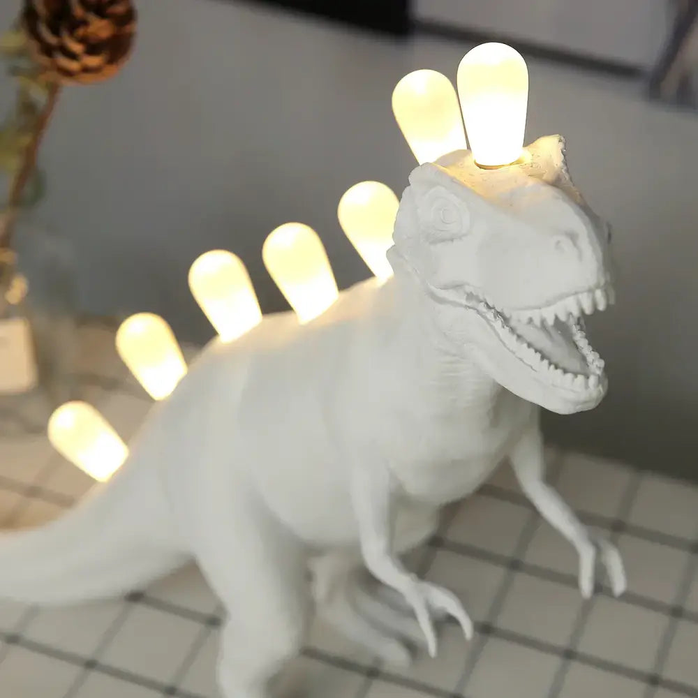 White ceramic dino led desk lamps bedroom dinosaur lighting