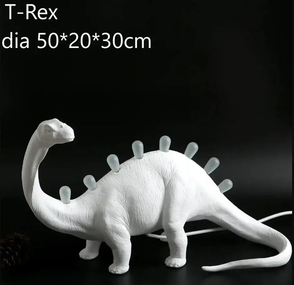White ceramic dino led desk lamps bedroom dinosaur lighting