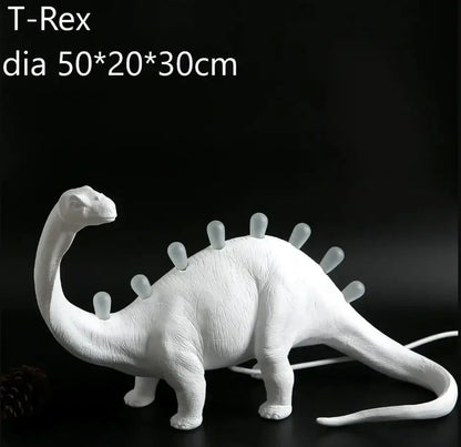 White ceramic dino led desk lamps bedroom dinosaur lighting