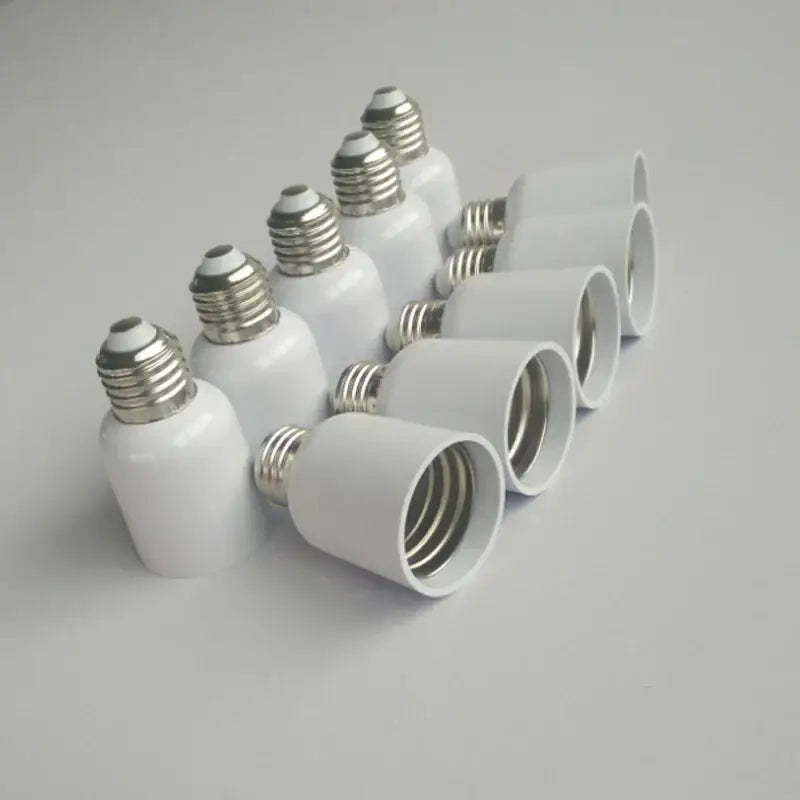 White ceramic e27 to e40 light bulb adapter socket pack garage utility