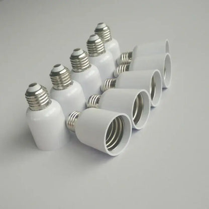 White ceramic e27 to e40 light bulb adapter socket pack garage utility