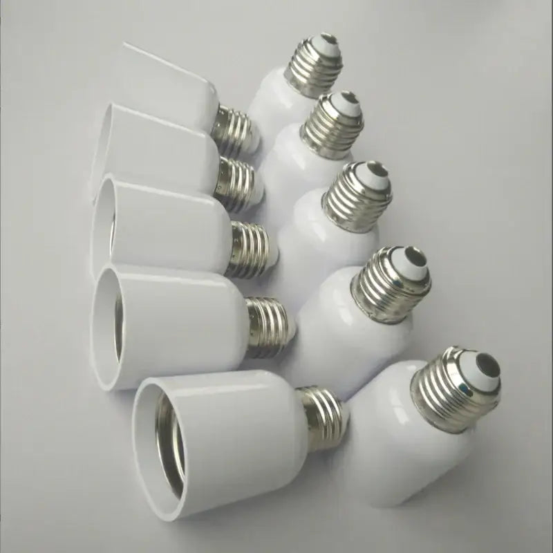 White ceramic e27 to e40 light bulb adapter socket pack garage utility