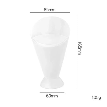 White ceramic french fries holder with sauce cup kitchen snack bowl