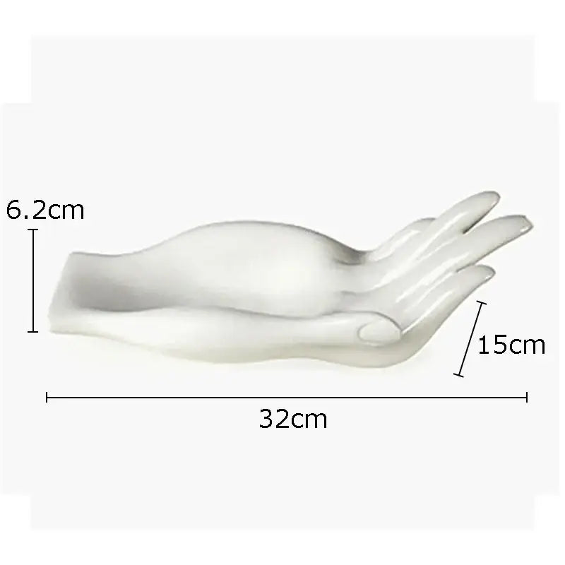 White ceramic hand fruit plate tray living room decor