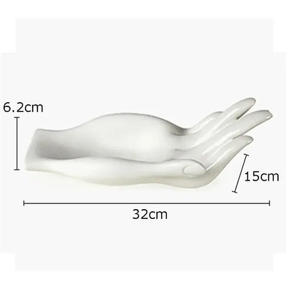 White ceramic hand fruit plate tray living room decor