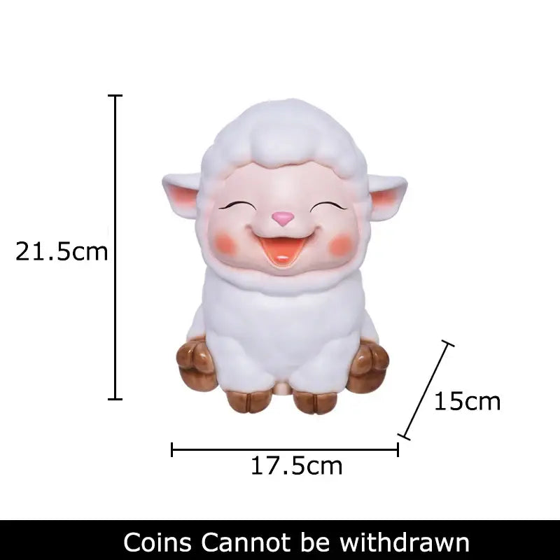 White ceramic sheep savings jar piggy bank family bedroom decor