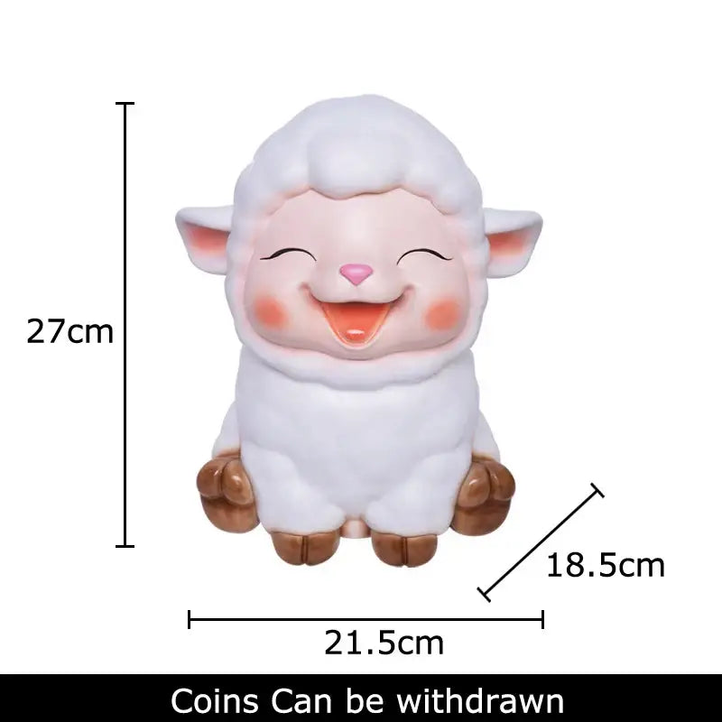 White ceramic sheep savings jar piggy bank family bedroom decor