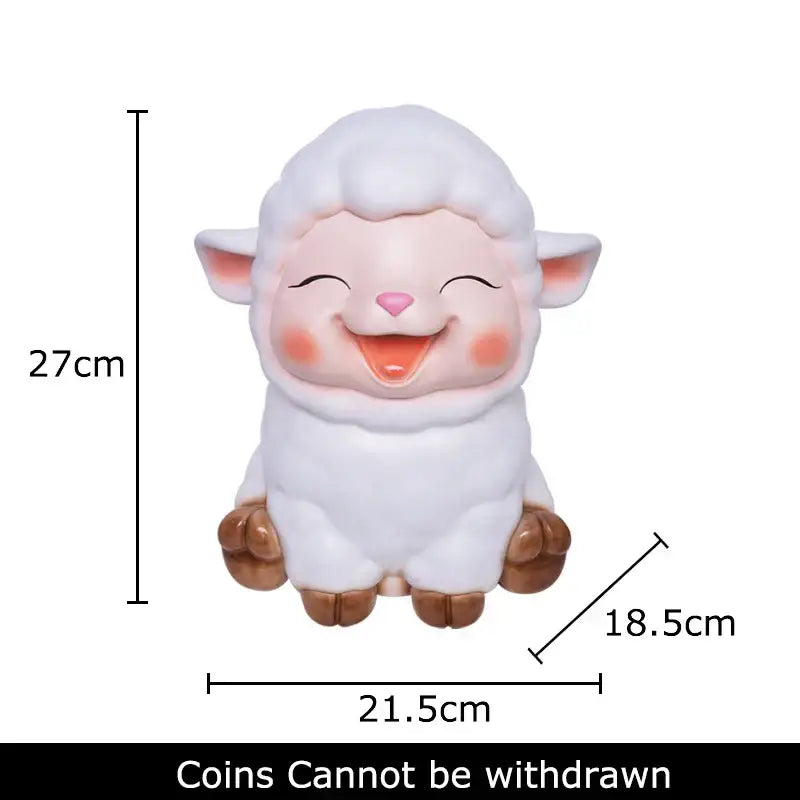 White ceramic sheep savings jar piggy bank family bedroom decor