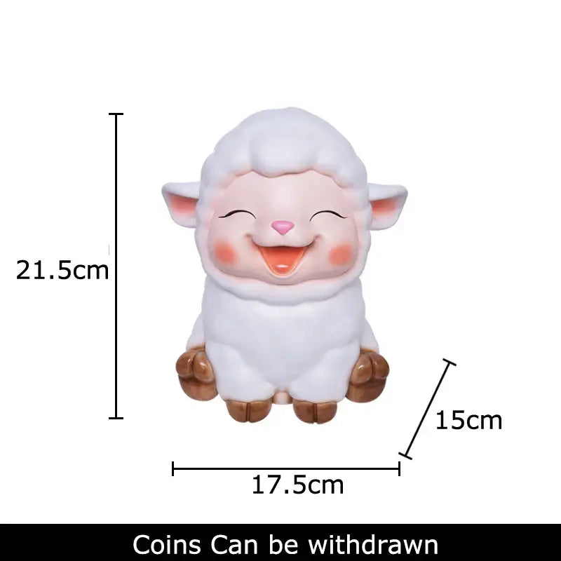 White ceramic sheep savings jar piggy bank family bedroom decor