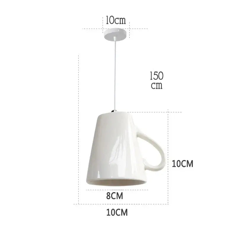 White ceramic teapot led pendant lights kitchen warm glow interior