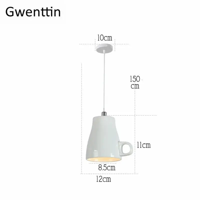 White ceramic teapot led pendant lights kitchen warm glow interior