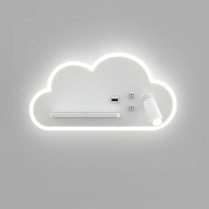 White cloud led bed lamp with wireless phone charging bedroom light