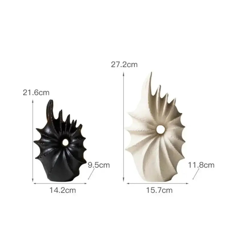 White conch shape ceramic vase for living room artificial flower arrangements