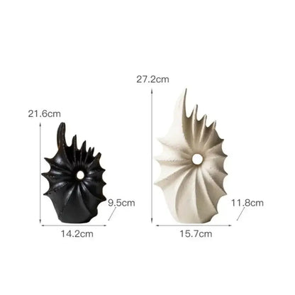 White conch shape ceramic vase for living room artificial flower arrangements