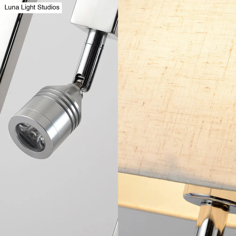 DecorBites™ White Contemporary Rectangular Wall Mount Light Sconce with Spotlight