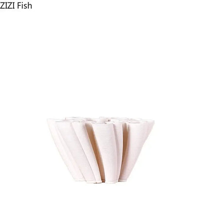 White coral ceramic vase plant pots living room floral decor