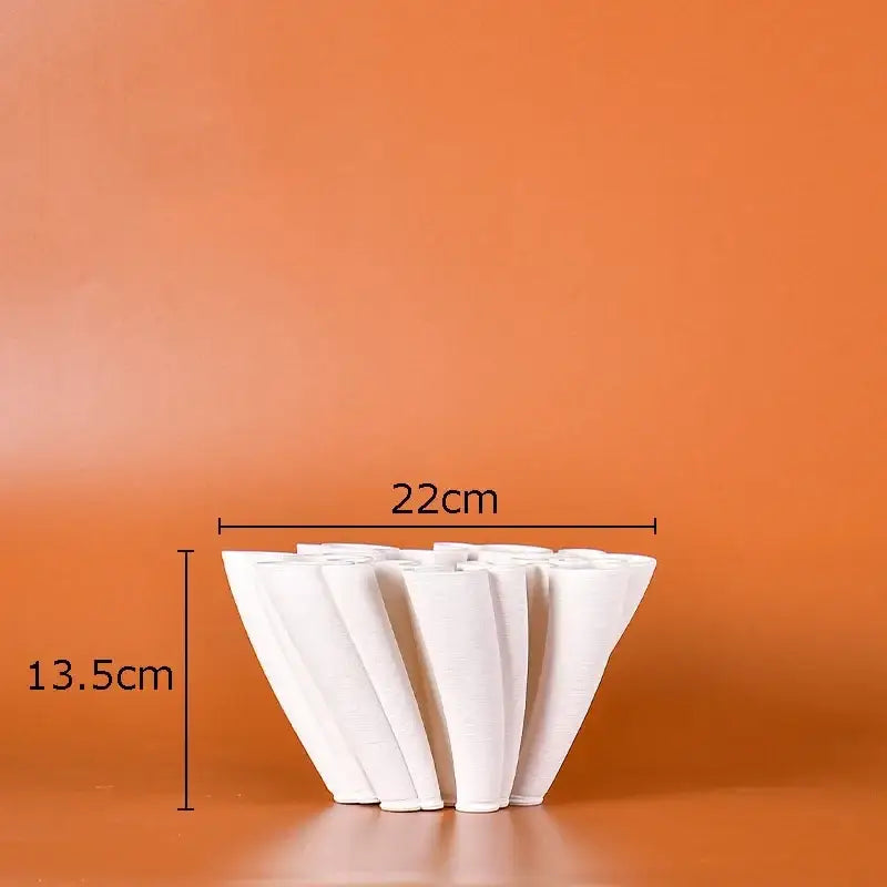 White coral ceramic vase plant pots living room floral decor