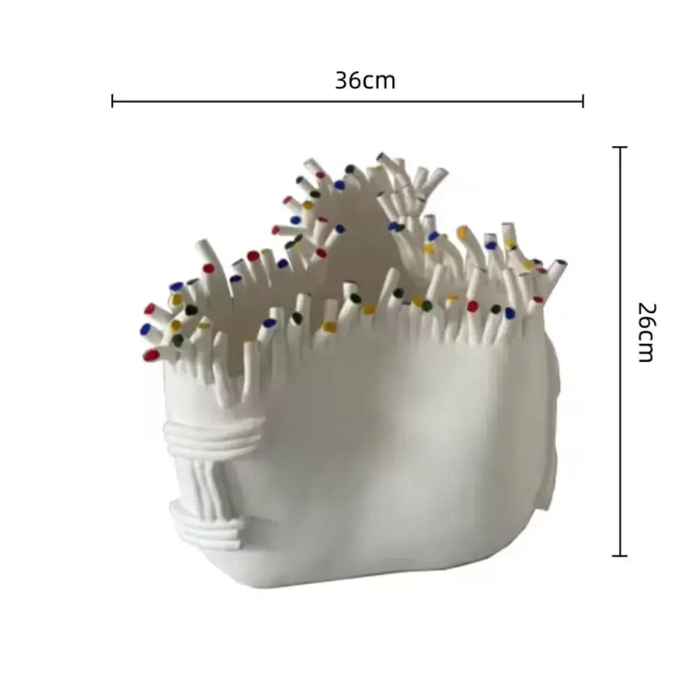 White coral shapes ceramic flower pot vase living room decor