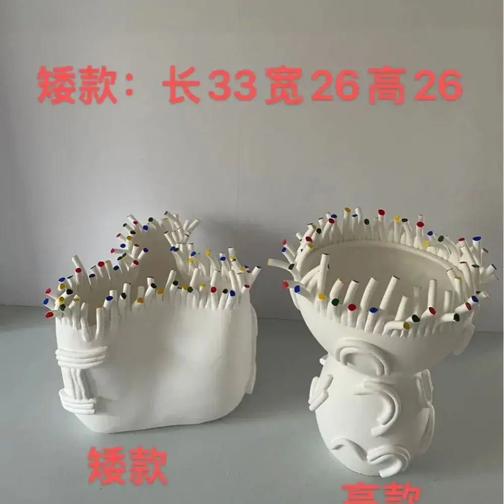 White coral shapes ceramic flower pot vase living room decor