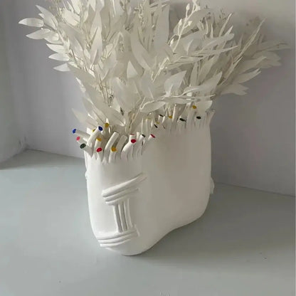 White coral shapes ceramic flower pot vase living room decor