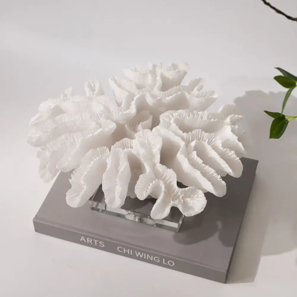 White coral tree resin handicrafts with crystal base living room decor