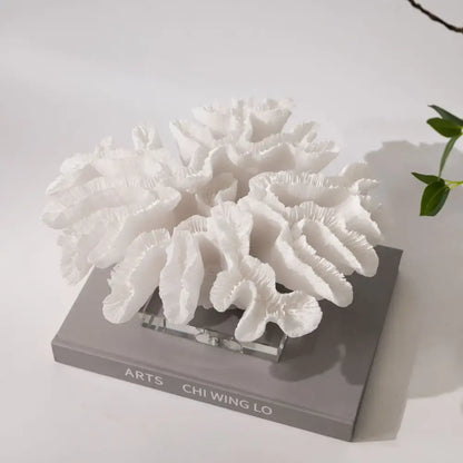 White coral tree resin handicrafts with crystal base living room decor