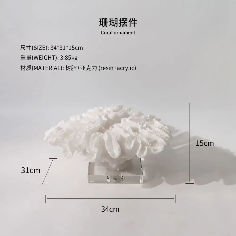 White coral tree resin handicrafts with crystal base living room decor
