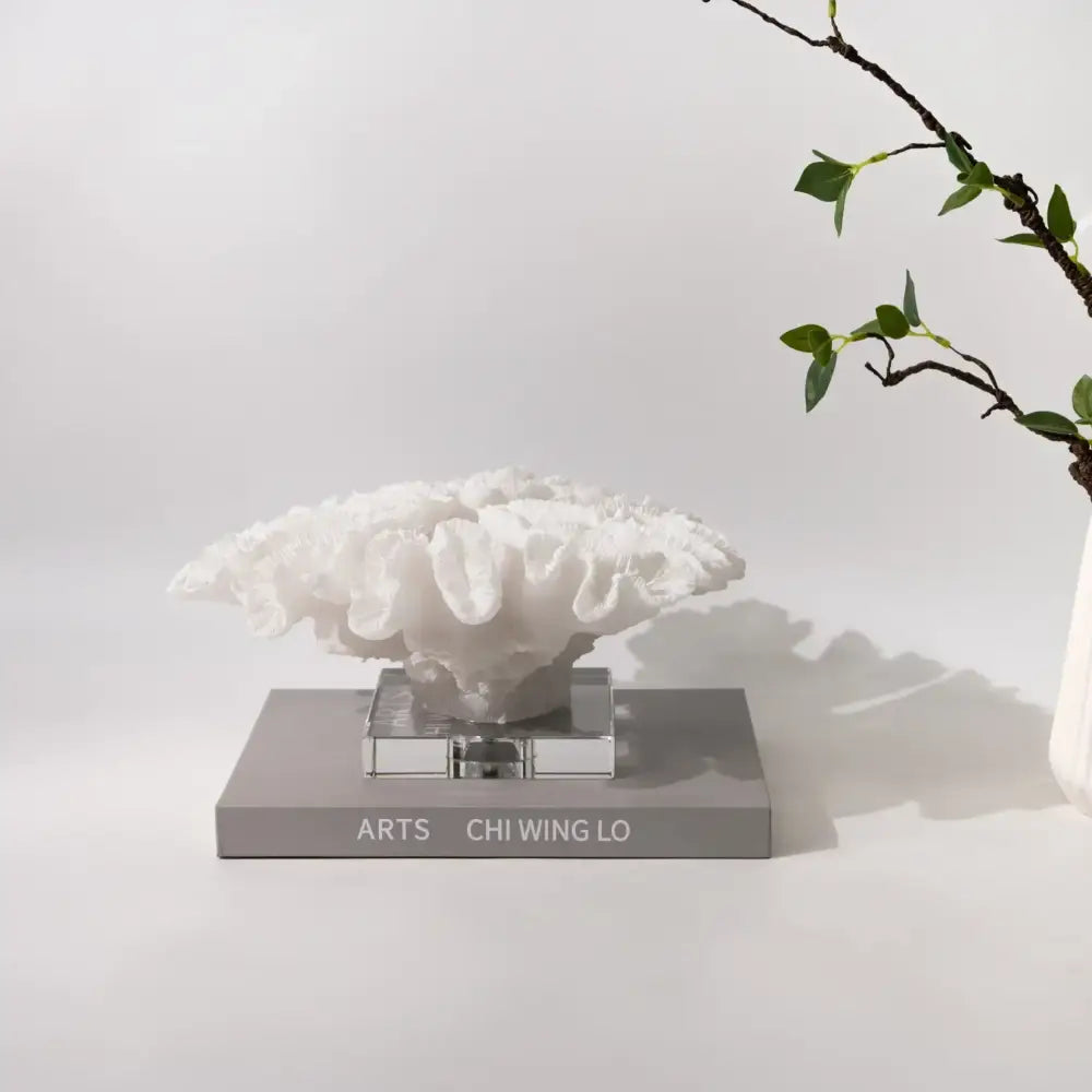 White coral tree resin handicrafts with crystal base living room decor