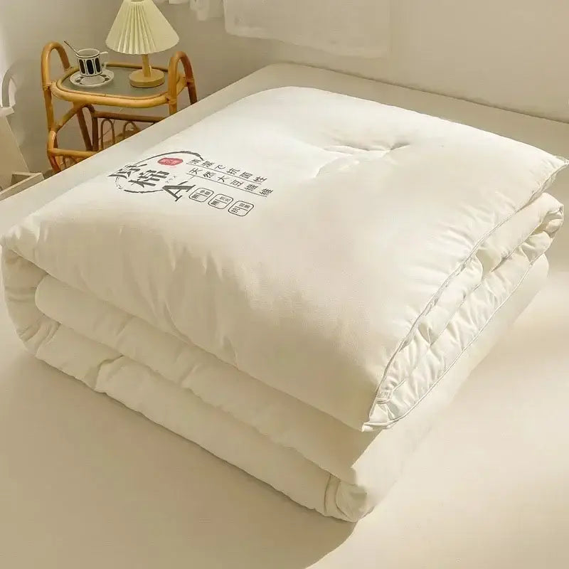 White cotton soya fibre filling embroidered duvet – bedroom comforter