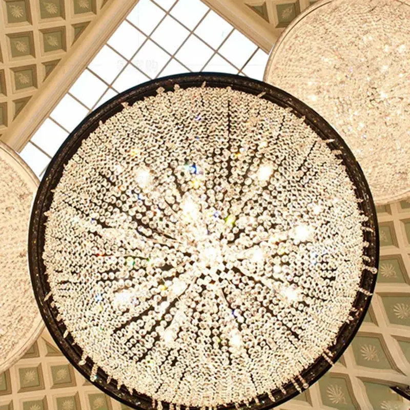 White crystal tassel iron chandelier living room luxury led lamp