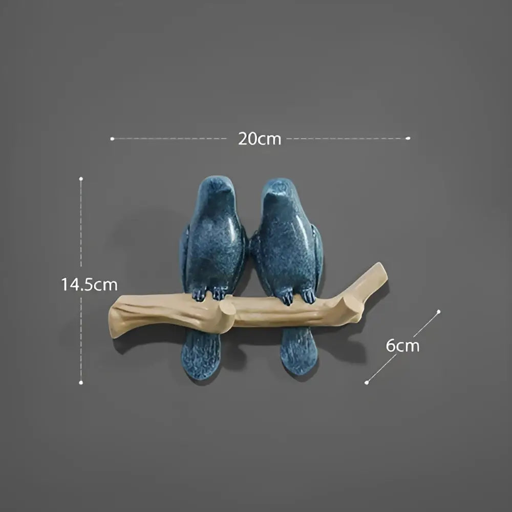 White bird resin hanger kitchen hook on wood branch