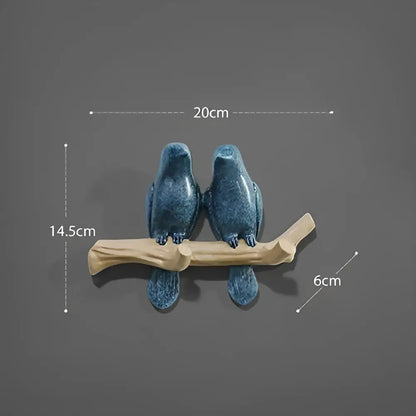 White bird resin hanger kitchen hook on wood branch