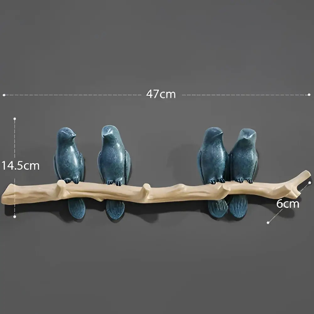 White bird resin hanger kitchen hook on wood branch