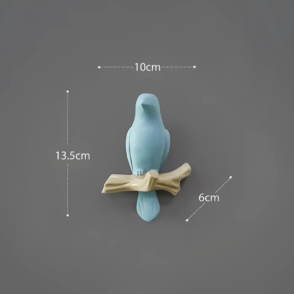 White bird resin hanger kitchen hook on wood branch
